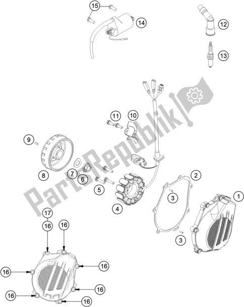 Tutte le parti per il Sistema Di Accensione del KTM 450 SX-F EU 2018