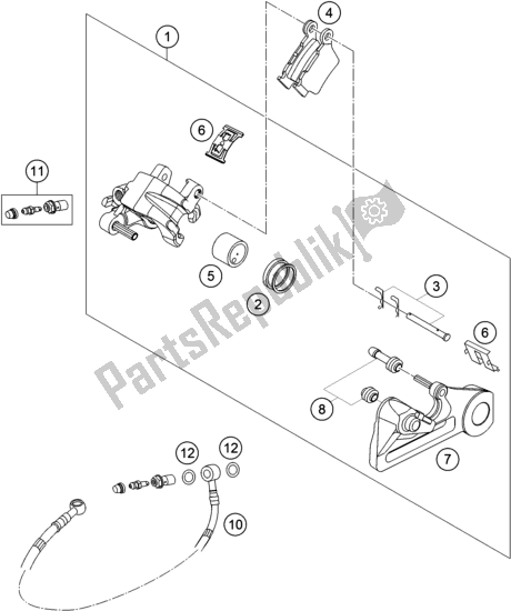 Tutte le parti per il Pinza Freno Posteriore del KTM 450 SX-F EU 2018