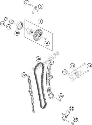 All parts for the Timing Drive of the KTM 450 SX-F EU 2018