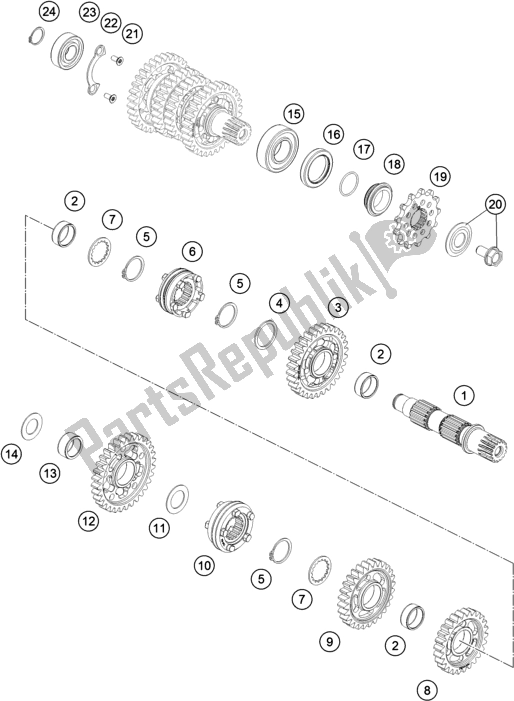 Tutte le parti per il Trasmissione Ii - Contralbero del KTM 450 SX-F EU 2018