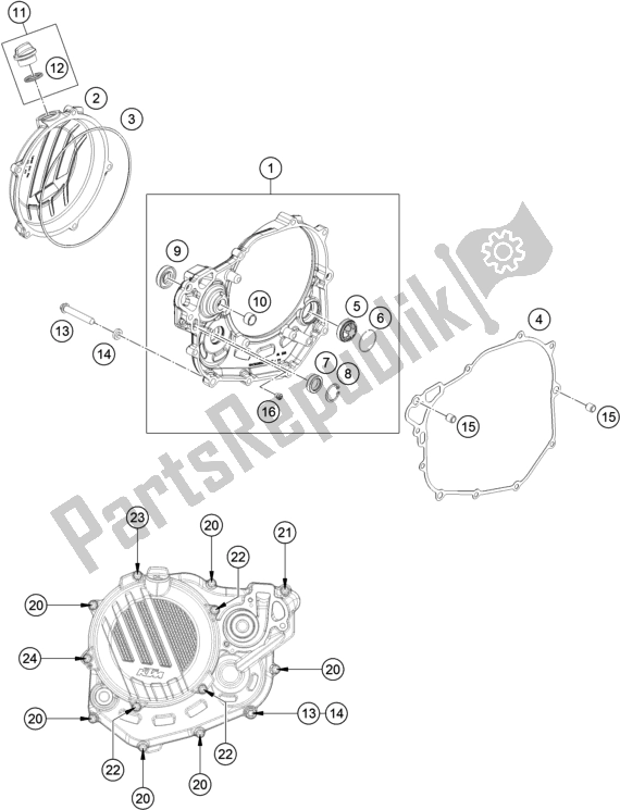 Toutes les pièces pour le Couvercle D'embrayage du KTM 450 SX-F EU 2019