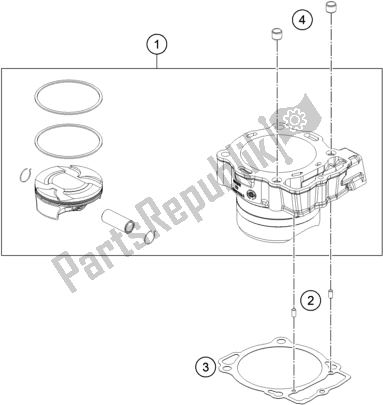 All parts for the Cylinder of the KTM 450 SX-F EU 2019