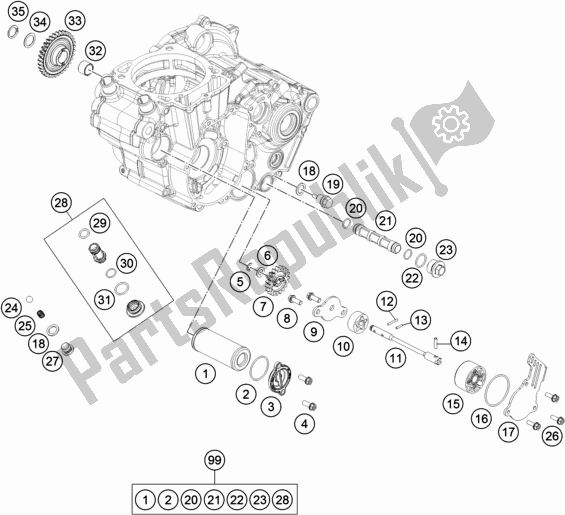 All parts for the Lubricating System of the KTM 450 SX-F EU 2020