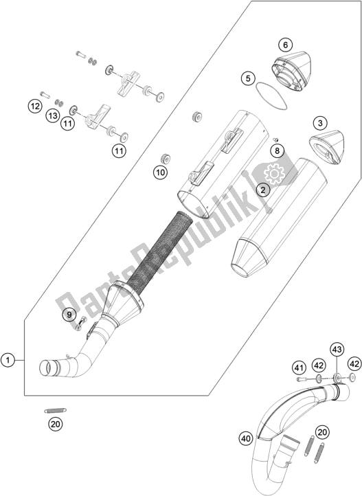 Wszystkie części do System Wydechowy KTM 450 SX-F EU 2021