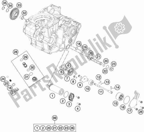 Todas as partes de Sistema De Lubrificação do KTM 450 SX-F EU 2021