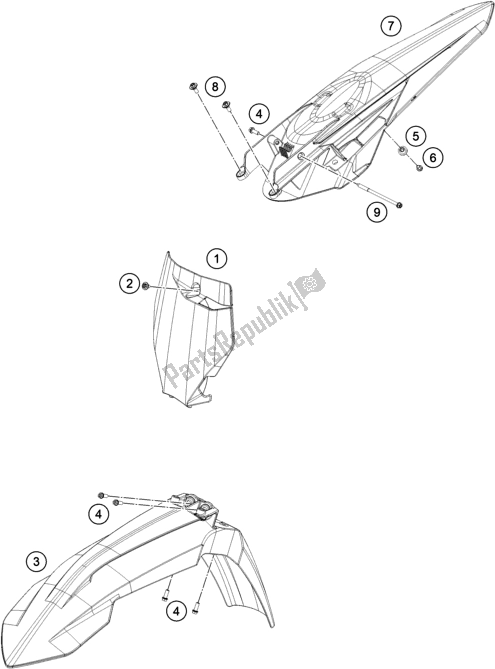 Todas as partes de Máscara, Pára-lamas do KTM 450 SX-F EU 2021