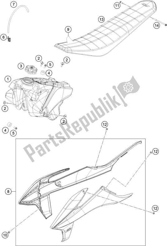 All parts for the Tank, Seat of the KTM 450 SX-F EU 2021