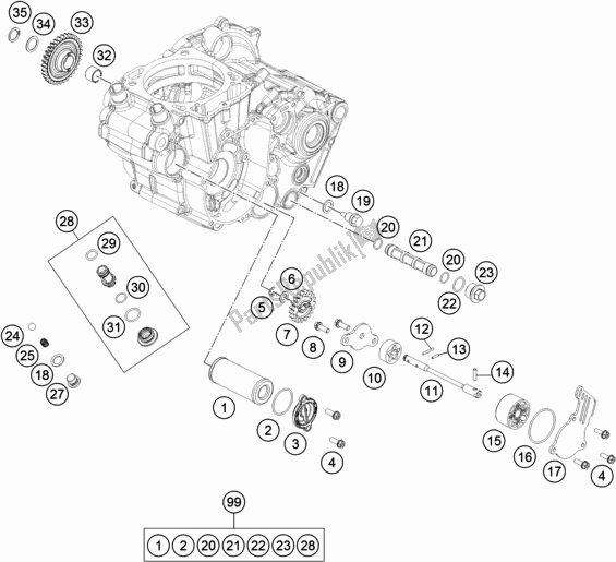 Tutte le parti per il Sistema Di Lubrificazione del KTM 450 SX-F US 2017