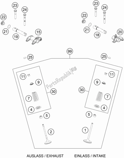 Alle onderdelen voor de Klepaandrijving van de KTM 450 SX-F US 2017