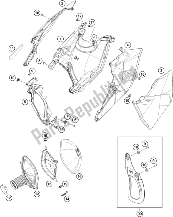 Alle onderdelen voor de Luchtfilter van de KTM 450 SX-F US 2018