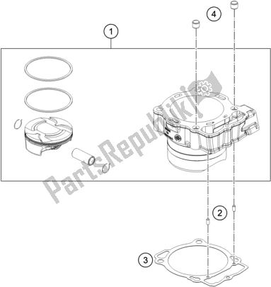 All parts for the Cylinder of the KTM 450 SX-F US 2019