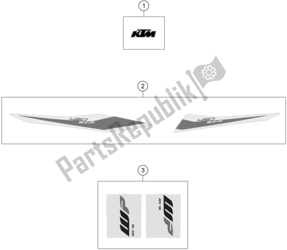 Tutte le parti per il Decalcomania del KTM 450 SX-F US 2019