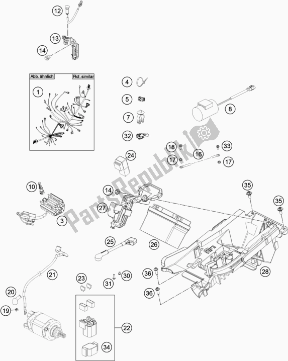 All parts for the Wiring Harness of the KTM 450 SX-F US 2019