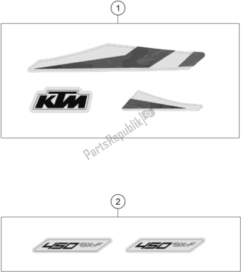 All parts for the Decal of the KTM 450 SX-F US 2020