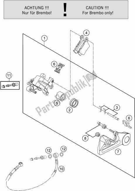 All parts for the Rear Brake Caliper of the KTM 450 SX-F US 2020