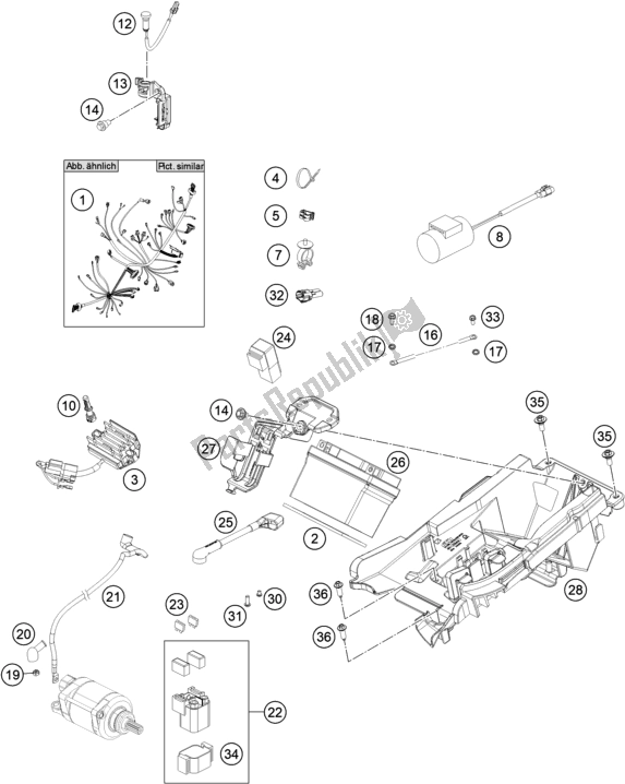 All parts for the Wiring Harness of the KTM 450 SX-F US 2020