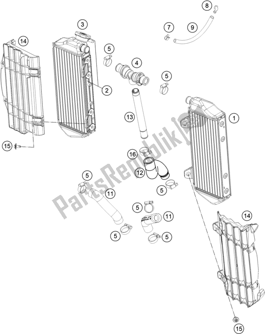 All parts for the Cooling System of the KTM 450 SX-F US 2021