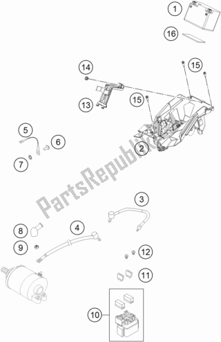 Todas as partes de Bateria do KTM 450 XC-F US 2017