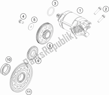 All parts for the Electric Starter of the KTM 450 XC-F US 2017