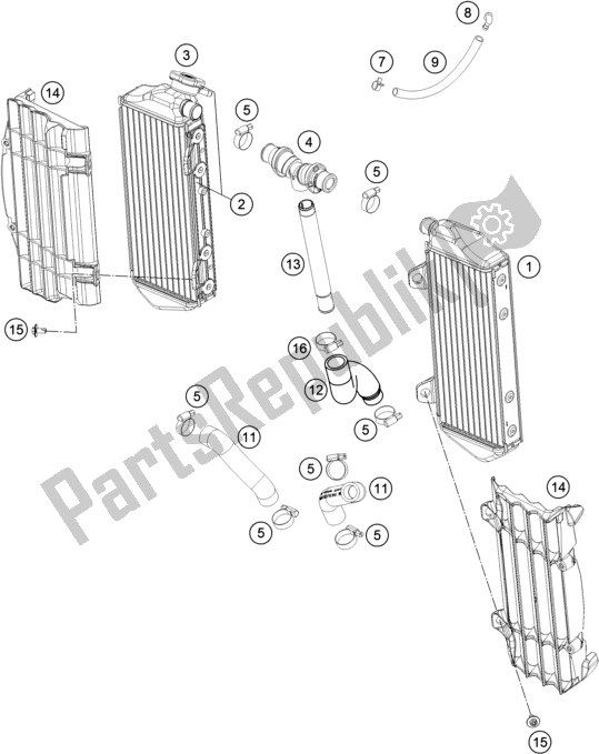 All parts for the Cooling System of the KTM 450 XC-F US 2019