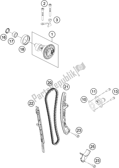 All parts for the Timing Drive of the KTM 450 XC-F US 2019