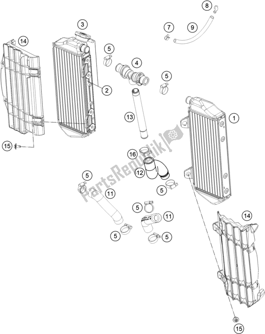 Todas as partes de Sistema De Refrigeração do KTM 450 XC-F US 2020