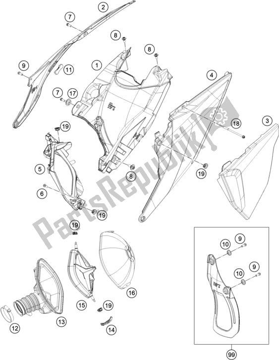 Toutes les pièces pour le Filtre à Air du KTM 450 XC-F US 2021