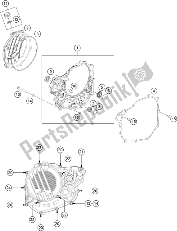 Toutes les pièces pour le Couvercle D'embrayage du KTM 450 XC-F US 2021