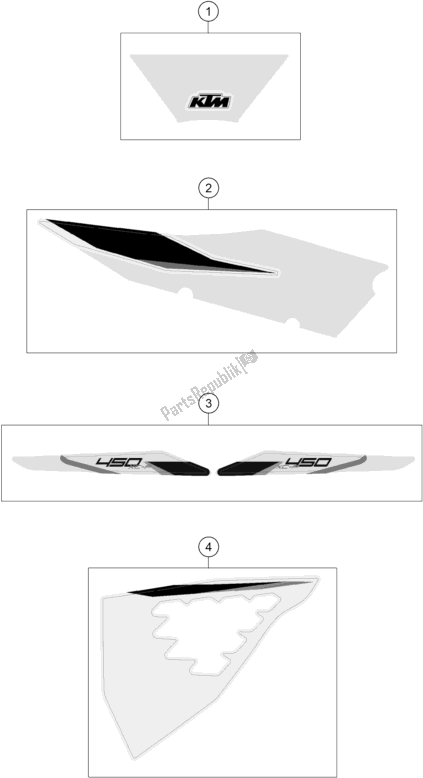 All parts for the Decal of the KTM 450 XC-F US 2021