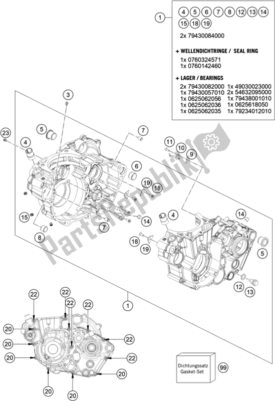 Toutes les pièces pour le Carter Moteur du KTM 450 XC-F US 2021