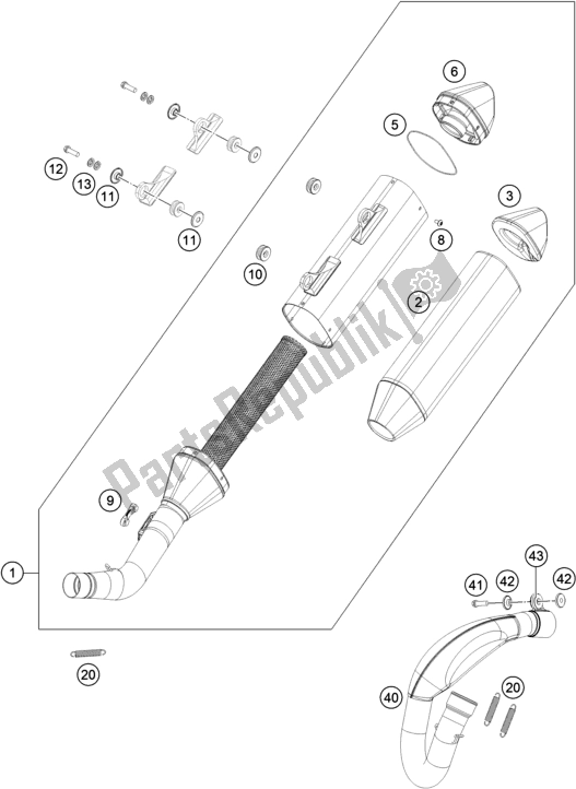 Toutes les pièces pour le Système D'échappement du KTM 450 XC-F US 2021