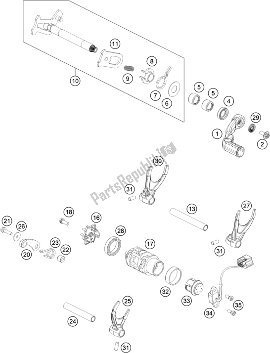 Toutes les pièces pour le Mécanisme De Changement du KTM 450 XC-F US 2021