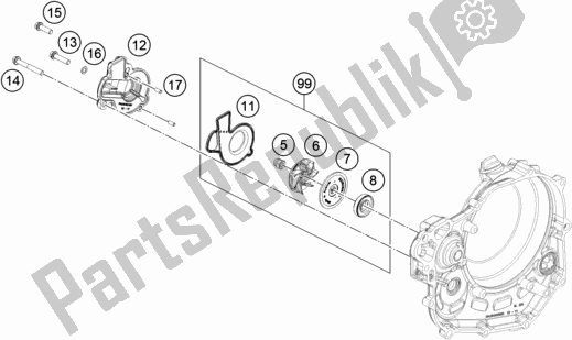 Toutes les pièces pour le Pompe à Eau du KTM 450 XC-F US 2021