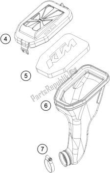 Alle onderdelen voor de Luchtfilter van de KTM 50 SX 2018