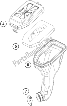 Todas las partes para Filtro De Aire de KTM 50 SX 2018