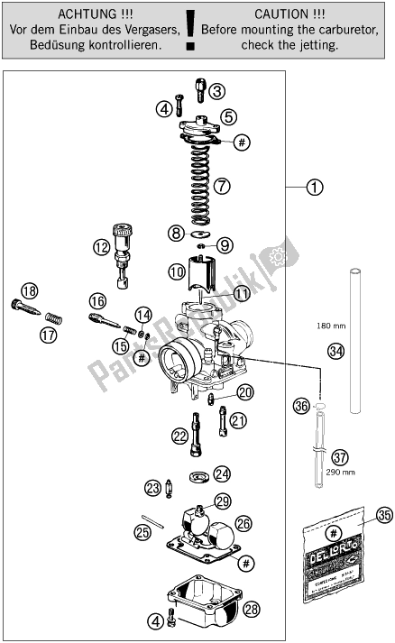 Alle onderdelen voor de Carburator van de KTM 50 SX 2018