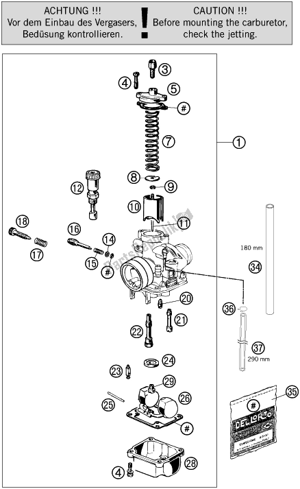 Tutte le parti per il Carburatore del KTM 50 SX 2018