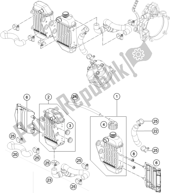 Toutes les pièces pour le Système De Refroidissement du KTM 50 SX 2018