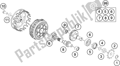 All parts for the Transmission of the KTM 50 SX 2018