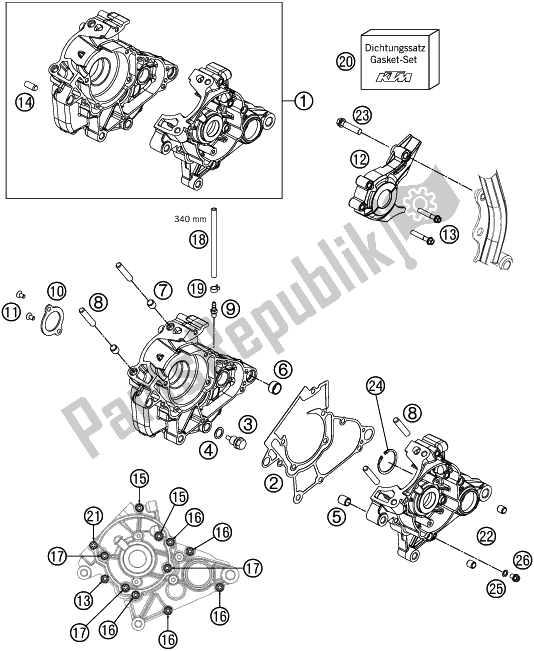 Tutte le parti per il Cassa Del Motore del KTM 50 SX EU 2017