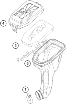 All parts for the Air Filter of the KTM 50 SX EU 2018