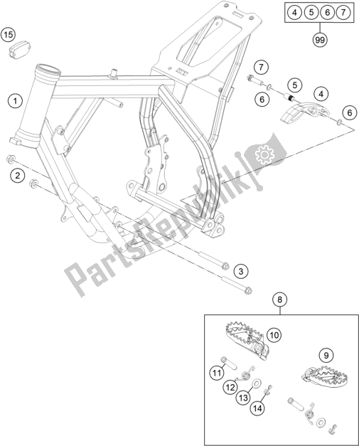 Toutes les pièces pour le Cadre du KTM 50 SX EU 2018