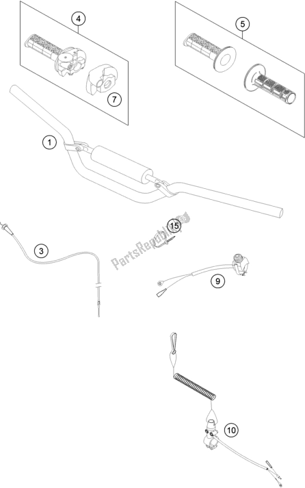 All parts for the Handlebar, Controls of the KTM 50 SX EU 2018