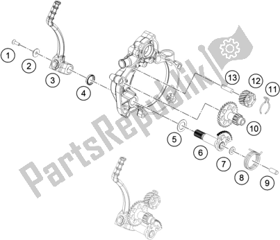 All parts for the Kick Starter of the KTM 50 SX EU 2018