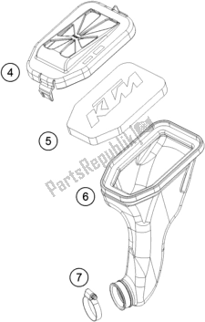 All parts for the Air Filter of the KTM 50 SX EU 2019