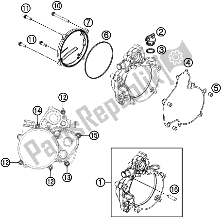 Toutes les pièces pour le Couvercle D'embrayage du KTM 50 SX EU 2019