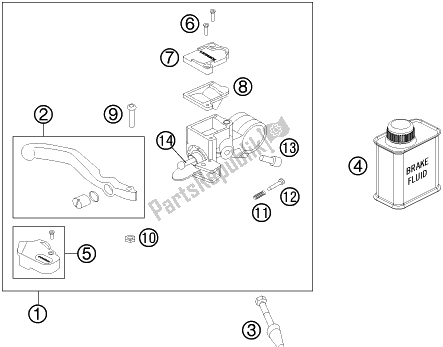 Alle onderdelen voor de Front Brake Control van de KTM 50 SX EU 2019