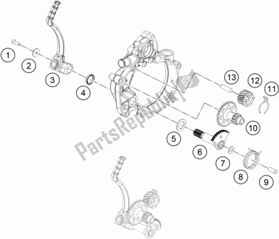 All parts for the Kick Starter of the KTM 50 SX EU 2019