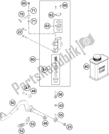 All parts for the Rear Brake Control of the KTM 50 SX EU 2019