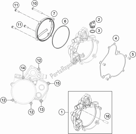 Toutes les pièces pour le Couvercle D'embrayage du KTM 50 SX EU 2020